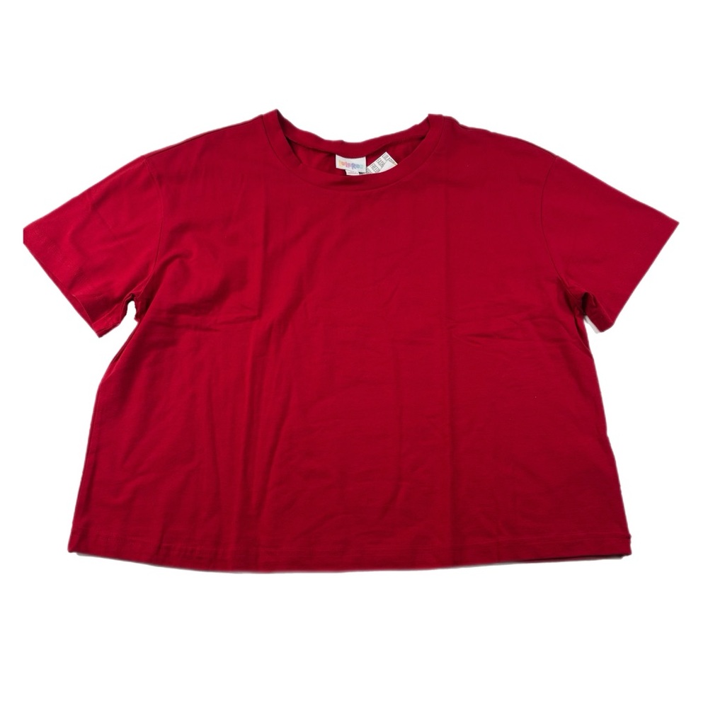 Bold Red LuLaRoe Cropped Boxy Tee